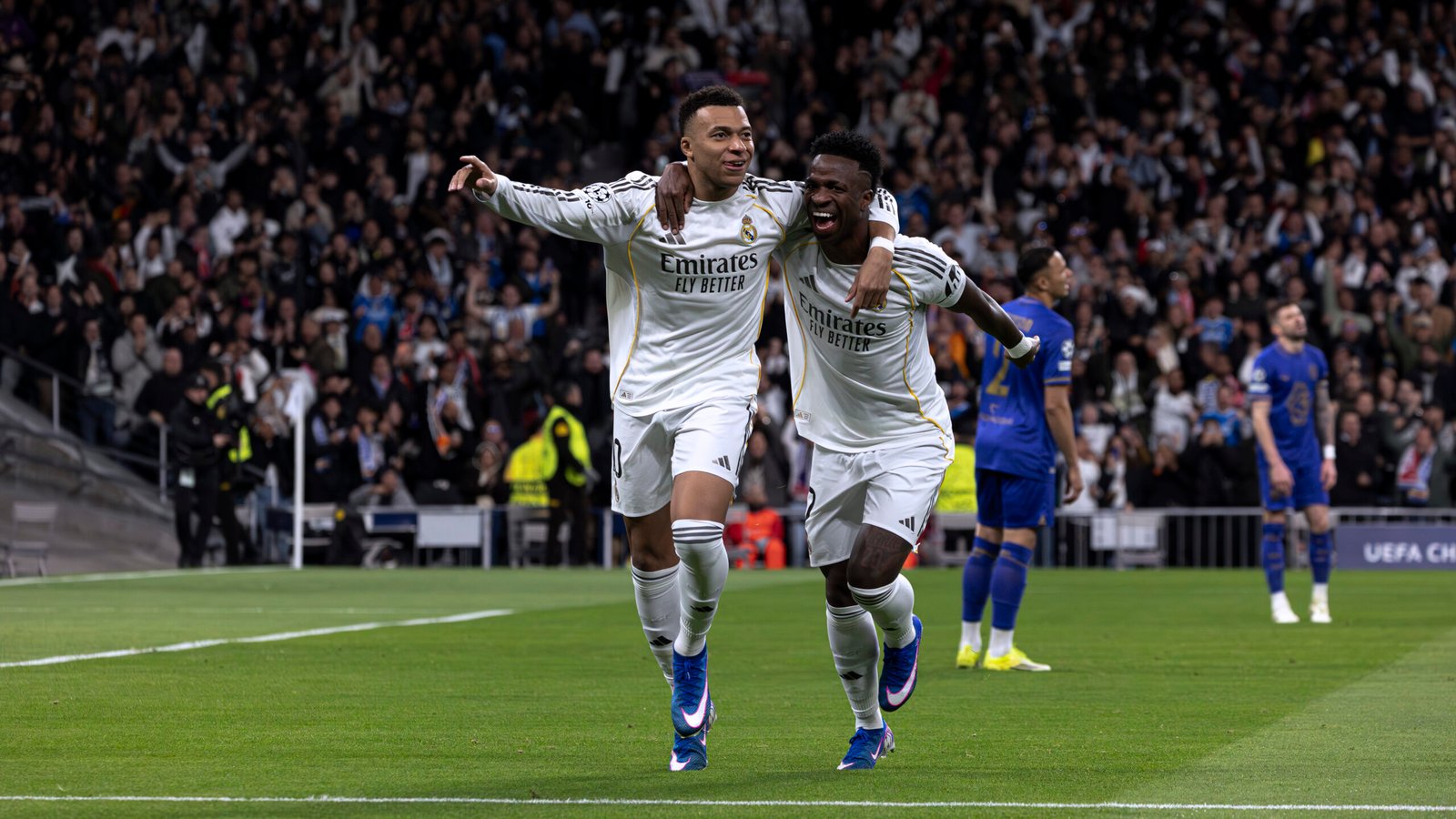 Jugadores del Madrid celebrando un gol